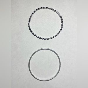 Twist sparkle band bracelet with regular sparkle band bracelet